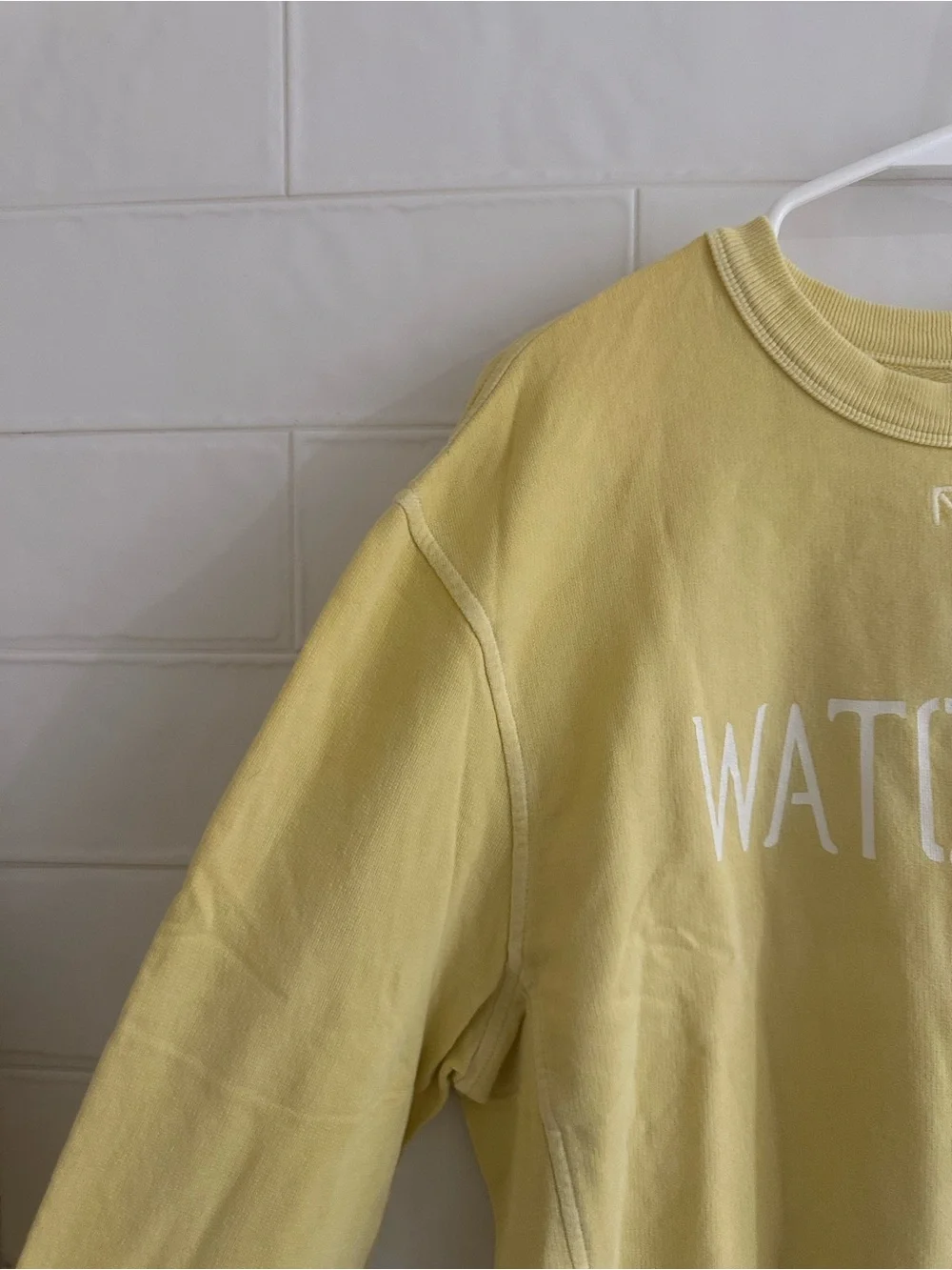 Kiel James Patrick KJP Anchorknit Watch Hill Crewneck Yellow Sweatshirt Size M